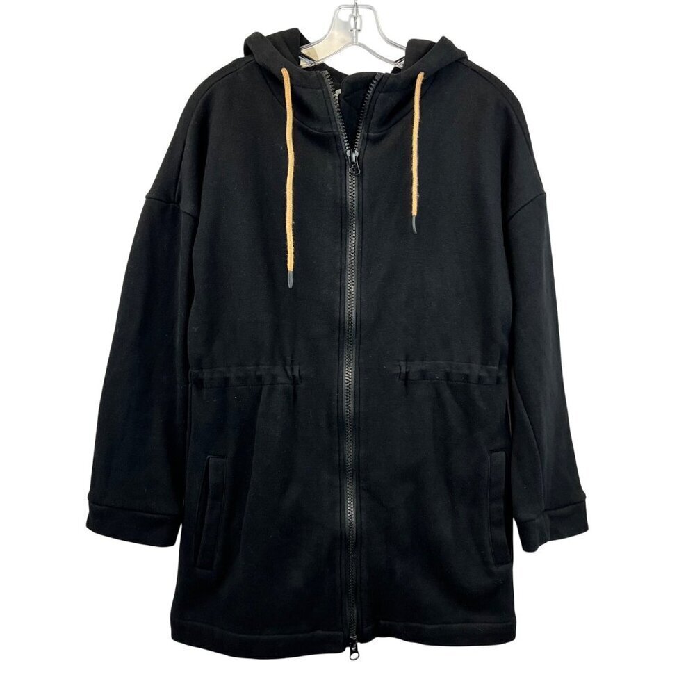 Zyia Active Womens Full Zip Sweatshirt Long Hoodie Jacket Black Size Medium